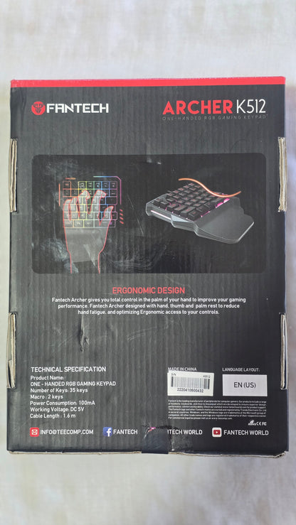 Fantech Archer K512 One-Handed RGB Gaming Keyboard