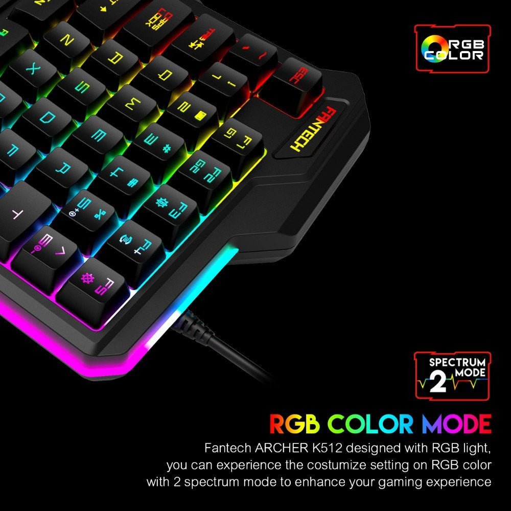 Fantech Archer K512 One-Handed RGB Gaming Keyboard
